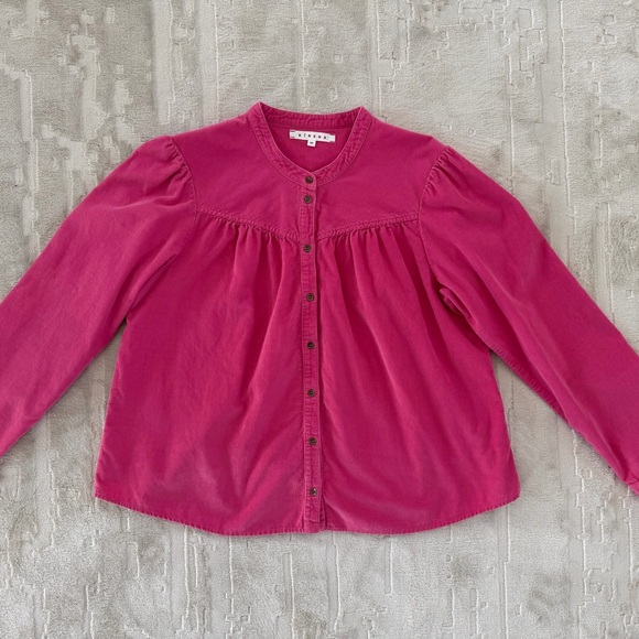 XiRENA Tops - XiRENA hot pink micro corduroy shirt